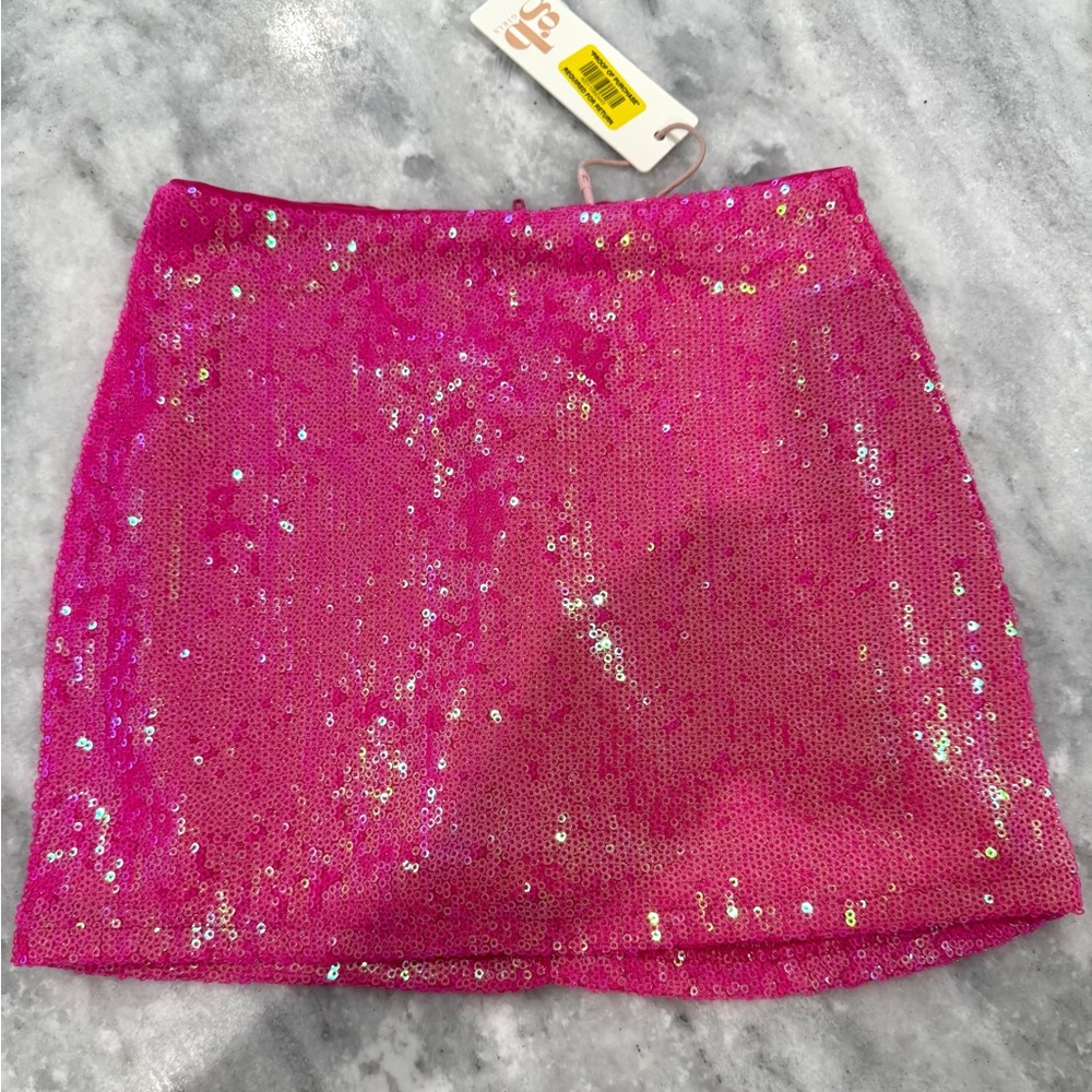 Gianni Bini Hot Pink Sequin Mini Skirt